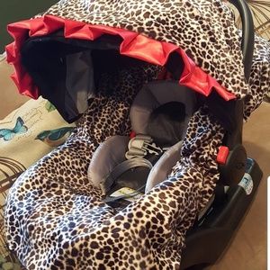 Baby girls crib set/curtains/car seat cover